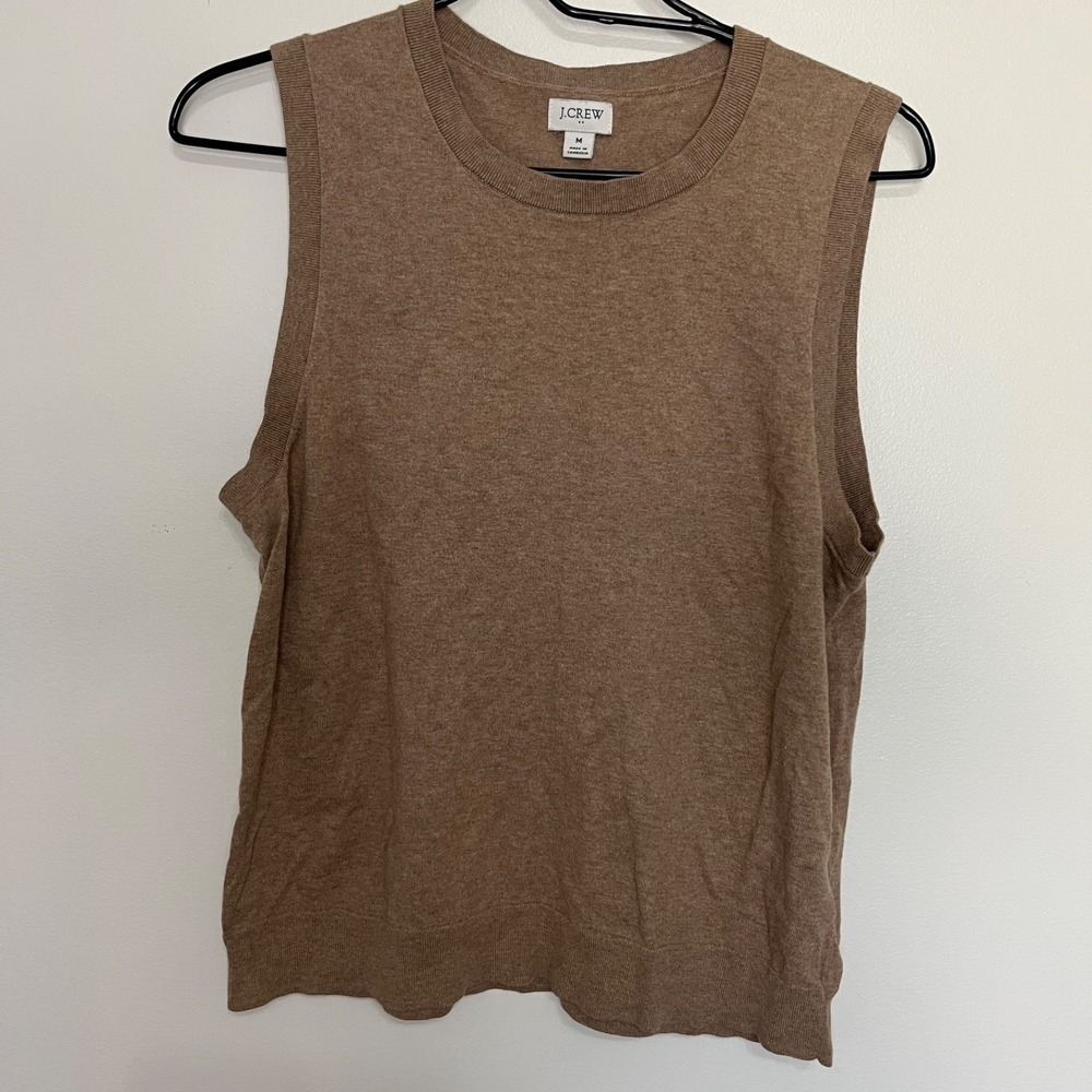J Crew knit tank Women's M, layering capsule minimalist quiet luxury classic